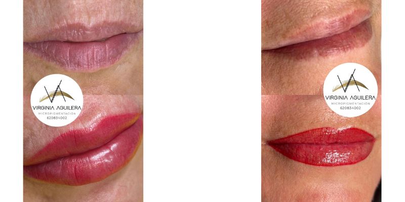 Micropigmentación labios antes y después