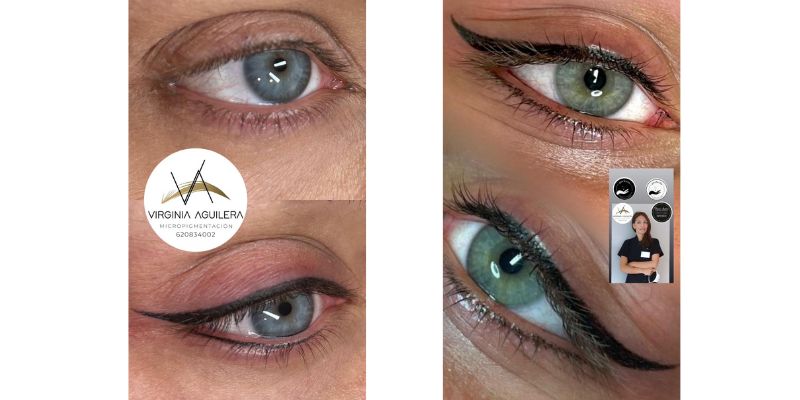 Micropigmentación ojos antes y después